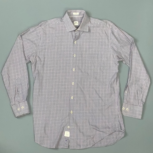 Peter Millar plaid cotton dress shirt size M - Picture 1 of 7